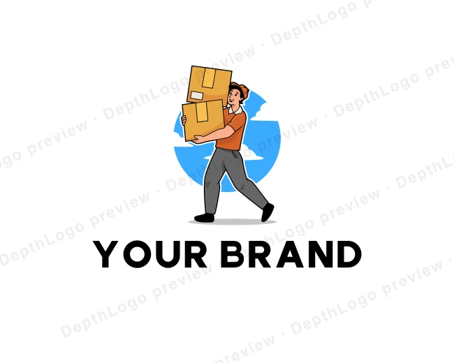 Delivery Man Logistics logo template for Your Brand