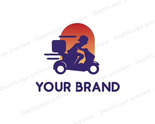 Delivery Motorcycle Courier logo template for Your Brand