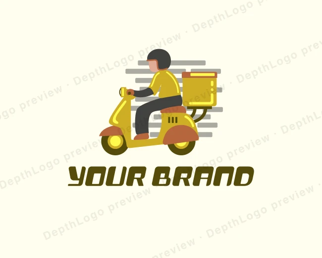 Delivery Motorcycle Rider logo template for Your Brand