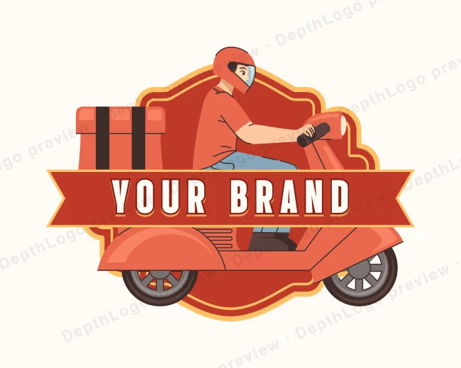 Delivery Service Rider logo template for Your Brand