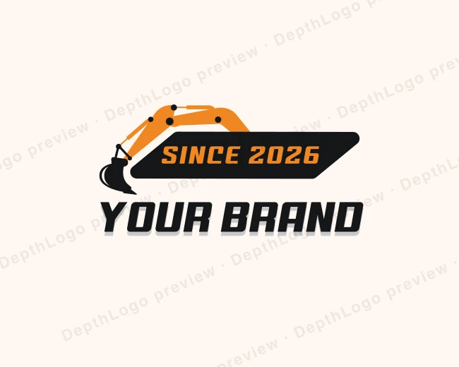 Demolition Excavator Machinery logo template for Your Brand