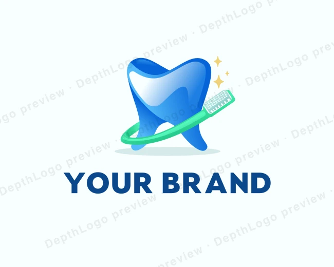 Dental Brush Cleaning logo template for Your Brand
