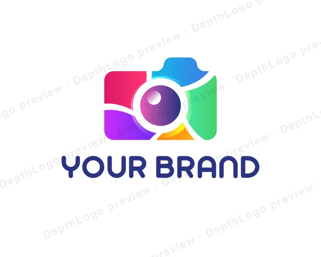 Șablon de logo: Aparat foto digital pentru un studio. Marcă: marca ta