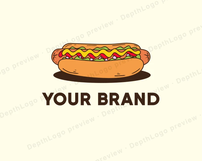 Diner Hotdog Sausage logo template for Your Brand