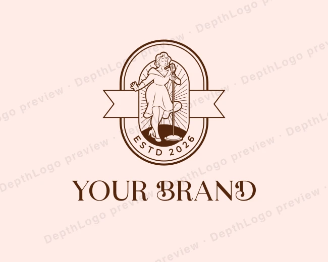 Diva Jazz Singer logo template for Your Brand