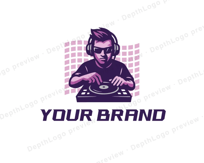 DJ Club Music logo template for Your Brand