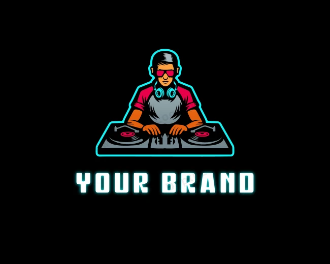 Dj Music Nightlife logo template for Your Brand
