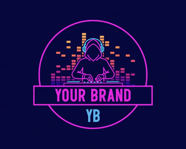 DJ Party Music logo template for Your Brand
