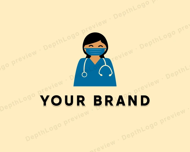 Doctor Nurse Face Mask logo template for Your Brand