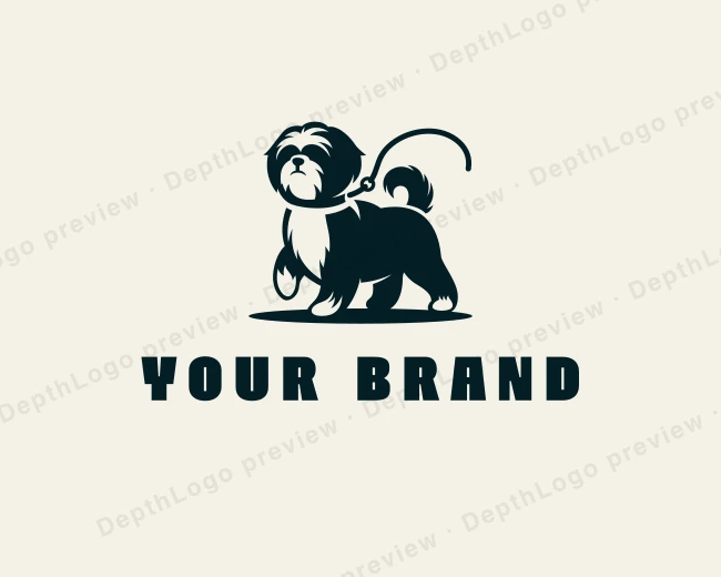 Dog Pet Leash logo template for Your Brand