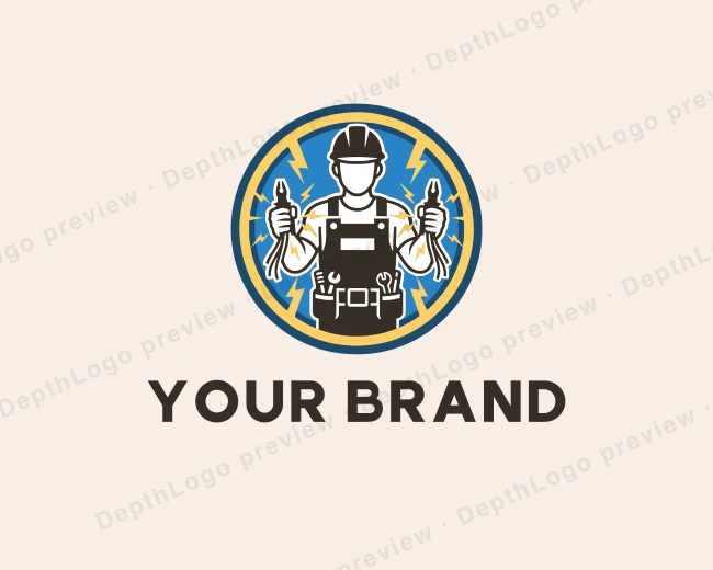 Electrician Power Voltage logo template for Your Brand