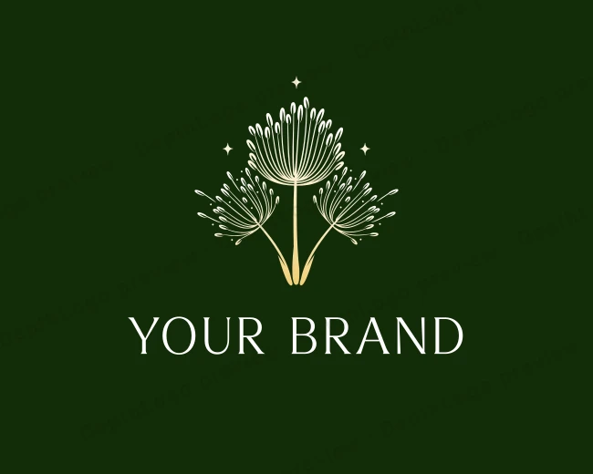 Elegant Dandelion Wildflower logo template for Your Brand