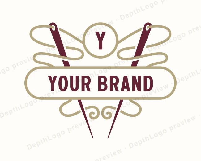 Embroidery Sewing Needle logo template for Your Brand