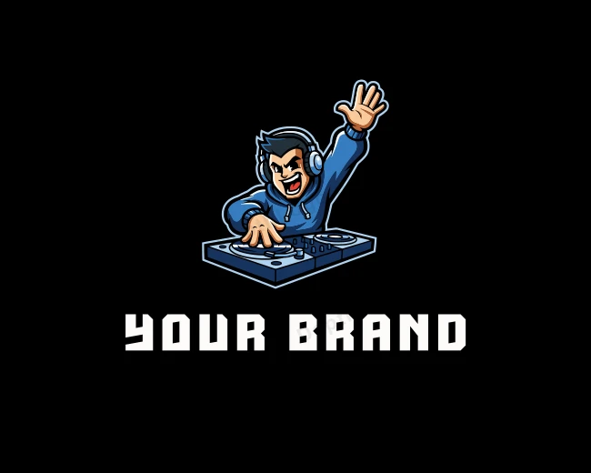 Entertainment Male DJ logo template for Your Brand