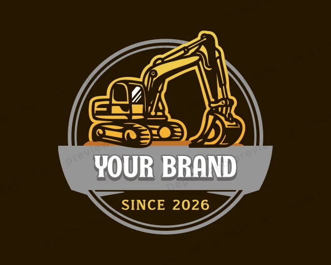 Excavator Machinery Construction logo template for Your Brand