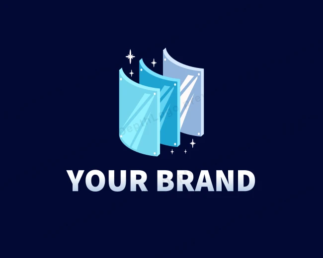 Fabrication Glass Panel logo template for Your Brand