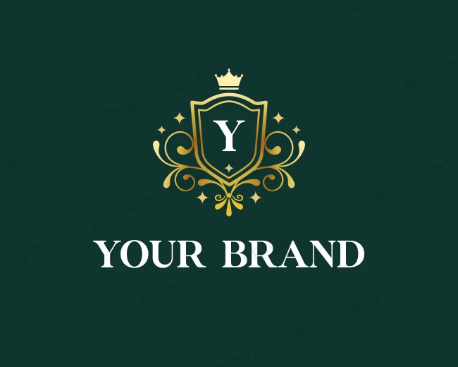 Fancy Crown Shield logo template for Your Brand