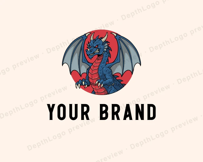 Fantasy Dragon Gaming logo template for Your Brand