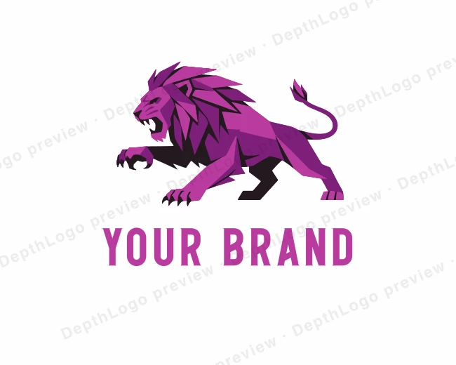 Fierce Geometric Lion logo template for Your Brand