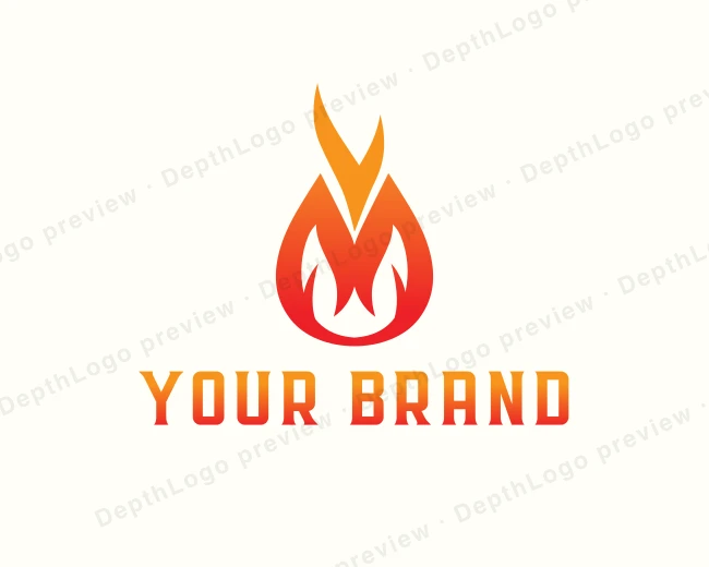 Fire Flame Camping logo template for Your Brand