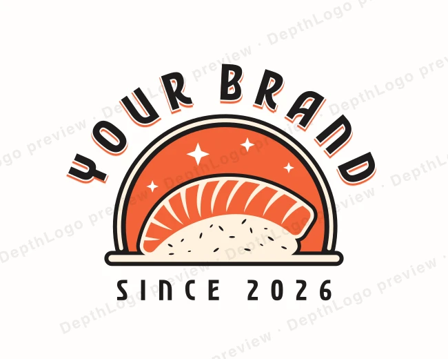 Fish Sushi Restaurant logo template for Your Brand