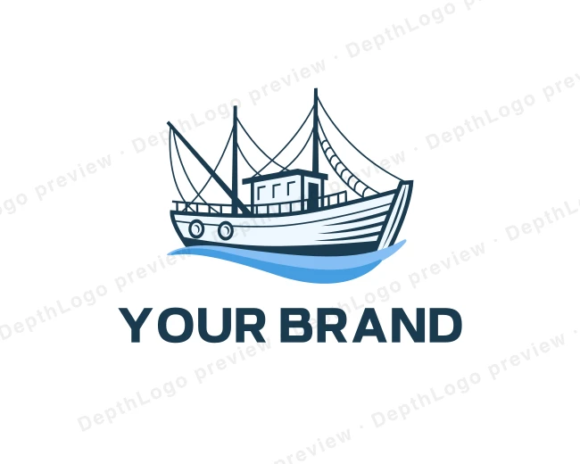 Fishing Vessel Boat logo template for Your Brand