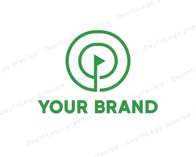 Flag Pole Golf logo template for Your Brand