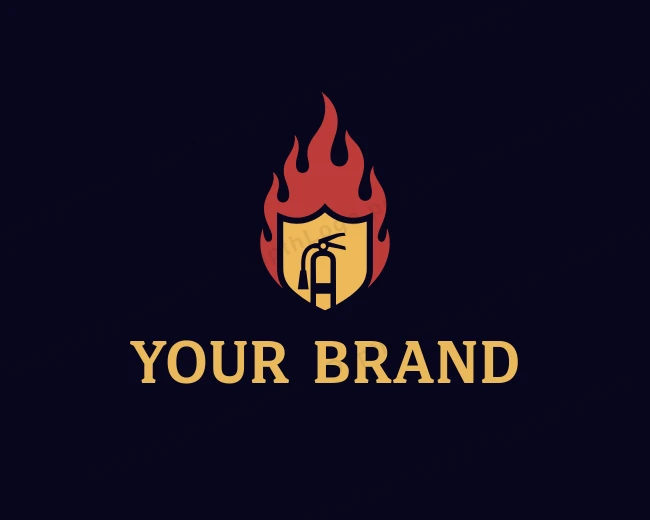Flame Fire Extinguisher logo template for Your Brand