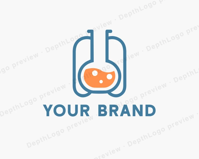 Flask Liquid Experiment logo template for Your Brand