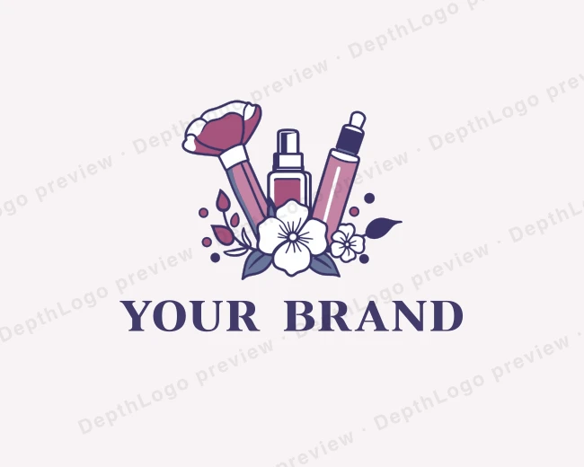 Floral Beauty Cosmetics logo template for Your Brand