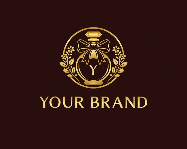 Floral Perfume Bottle logo template for Your Brand