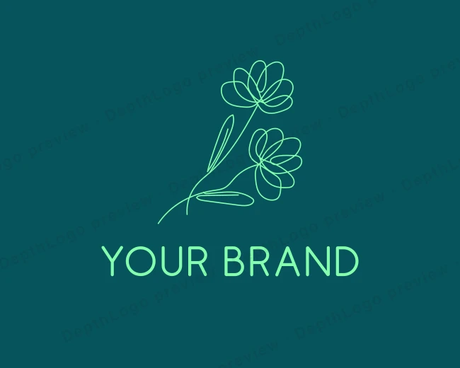 Flower Line Art logo template for Your Brand