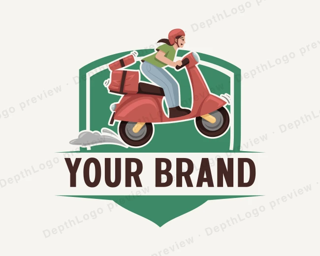 Food Delivery Rider logo template for Your Brand