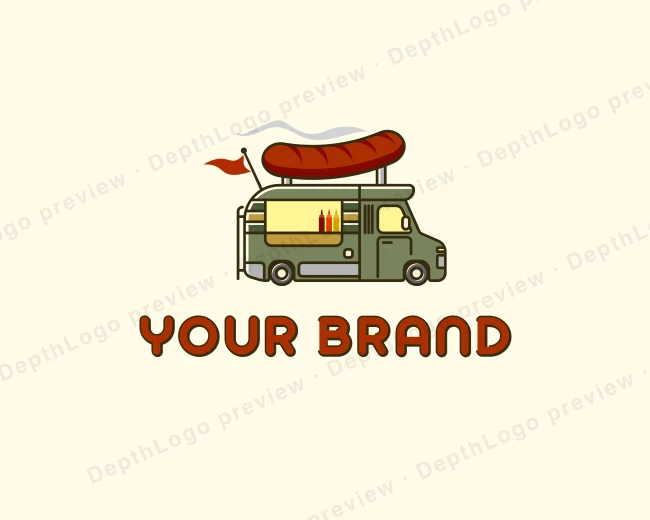 Food Truck Hotdog Sausage logo template for Your Brand