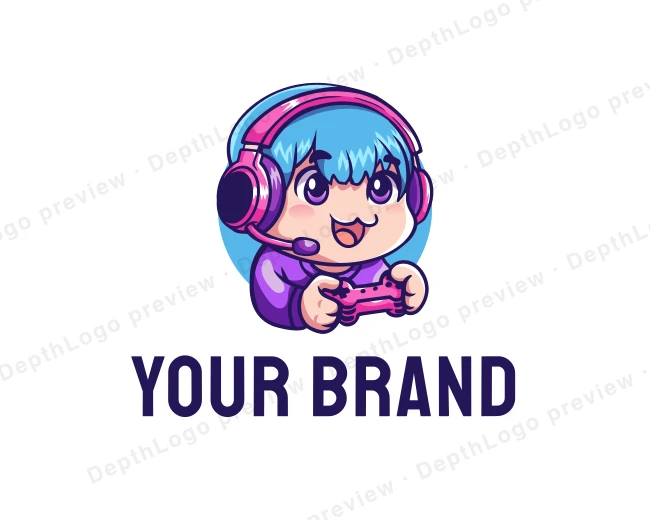 Gamer Controller Cartoon logo template for Your Brand