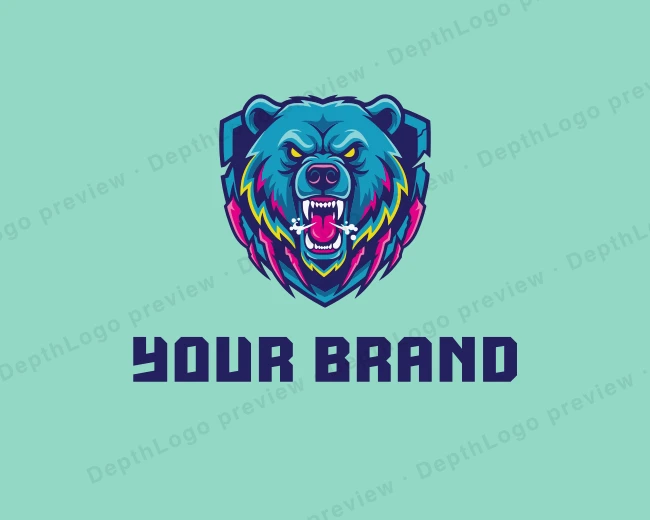 Gaming Animal Bear logo template for Your Brand