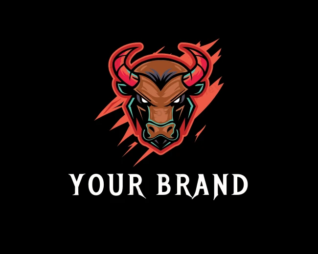 Gaming Bull Horns logo template for Your Brand