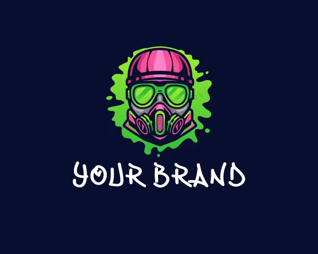 Gas Mask Graffiti logo template for Your Brand
