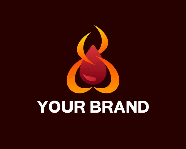 Gasoline Oil Fire logo template for Your Brand