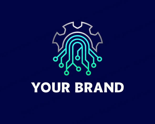 Gear Circuit Tech logo template for Your Brand