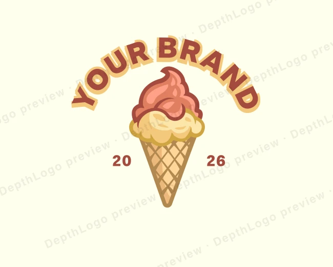 Gelato Ice Cream logo template for Your Brand