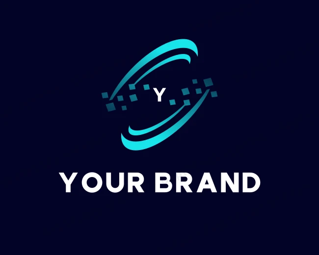 Generic Cyber Swoosh logo template for Your Brand