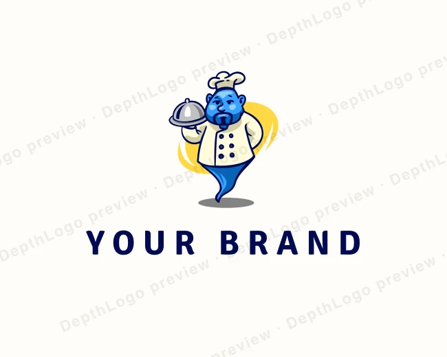 Genie Chef Restaurant logo template for Your Brand