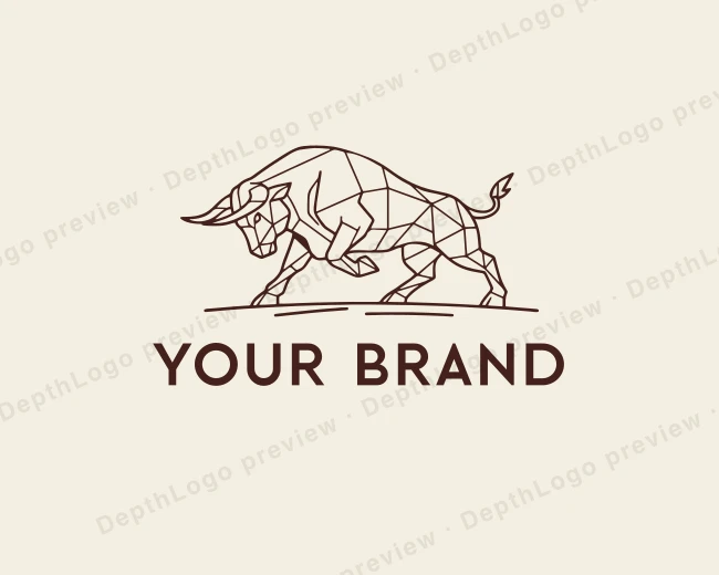 Geometric Animal Bull logo template for Your Brand