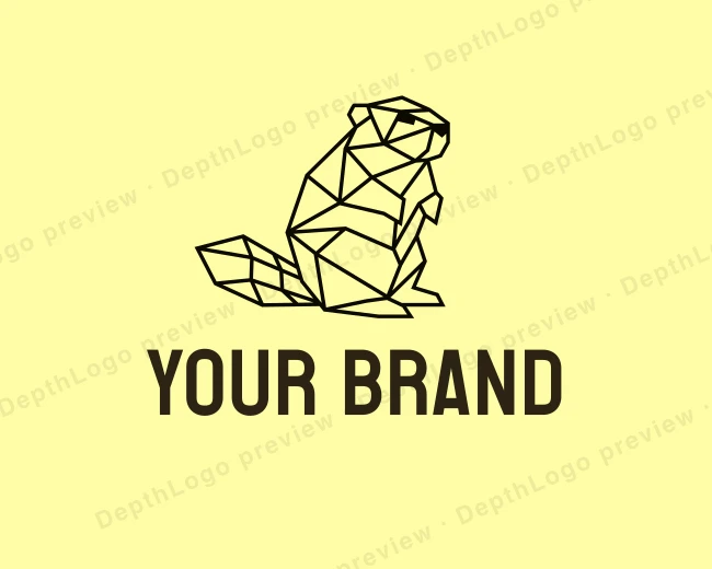 Geometric Beaver Animal logo template for Your Brand