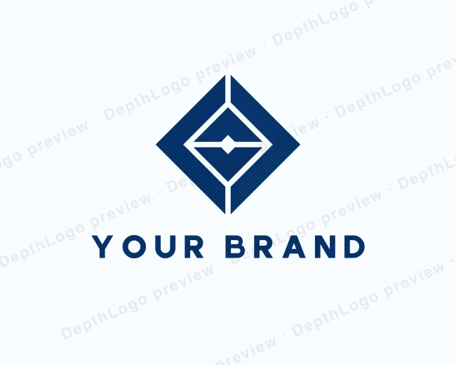 Geometric Blue Diamond logo template for Your Brand
