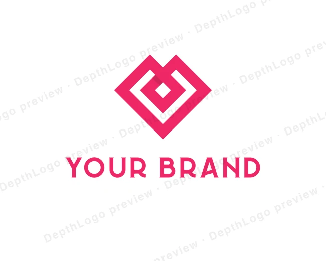 Geometric Diamond Heart logo template for Your Brand