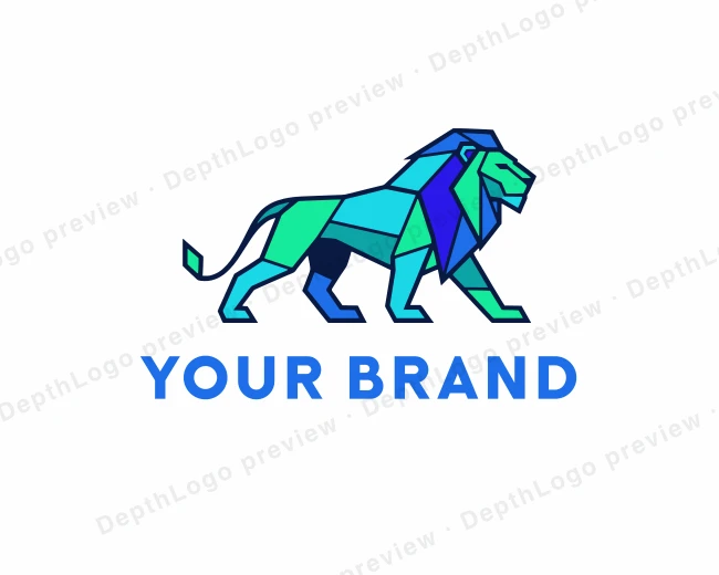Geometric Lion Beast logo template for Your Brand