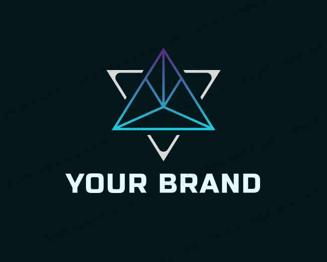 Geometric Pyramid Triangle logo template for Your Brand