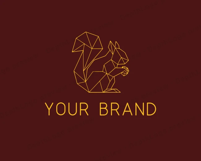 Geometrical Squirrel Animal logo template for Your Brand